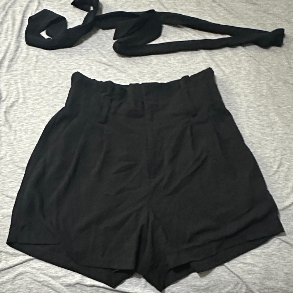 Black High-Waisted Women's Shorts